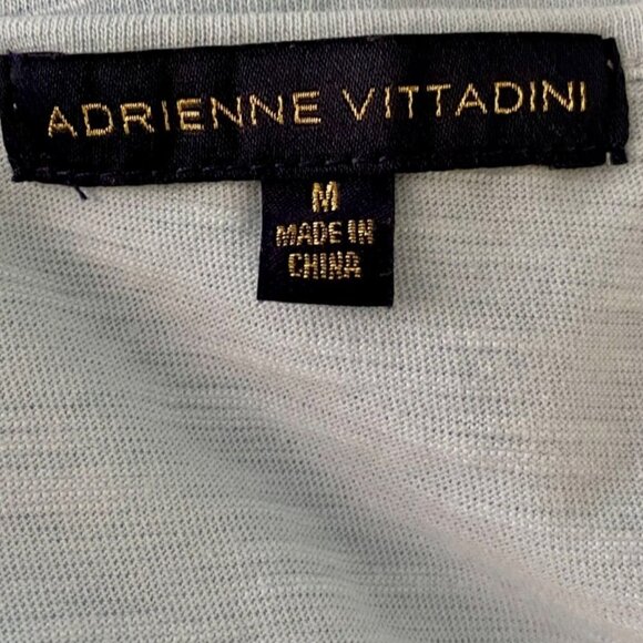 Adrienne Vittadini NEW Blue Short Sleeve Shirt Detailed Neckline Women's Medium - Picture 7 of 9